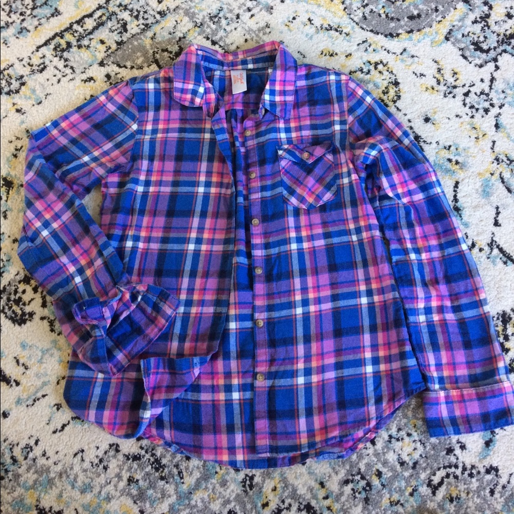 ❄️Cat & Jack plaid button up❄️