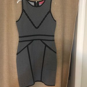 Black and white fitted dress