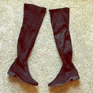 Black Suede Thigh High Boots