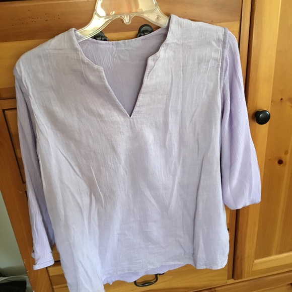 CD Petites: lavender long-sleeved top Front lines - Picture 5 of 5
