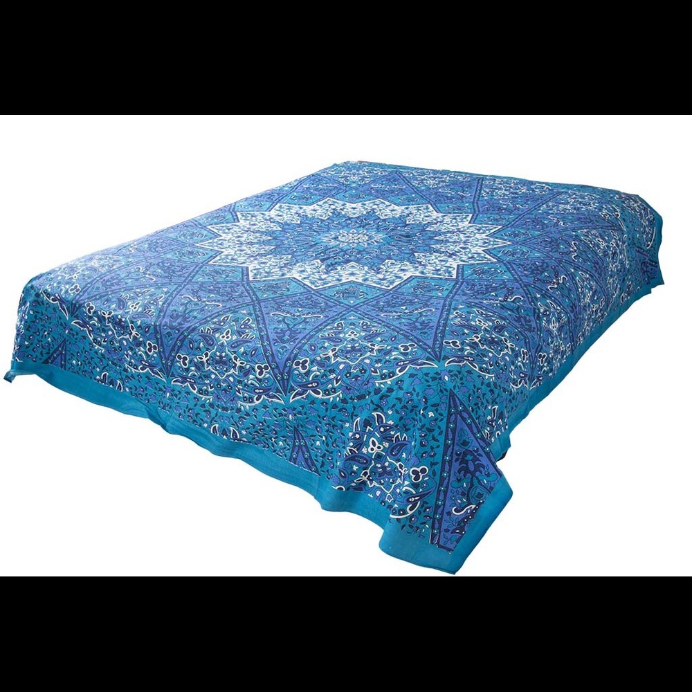 King Hippie White Star Mandala Tapestry Bohemian