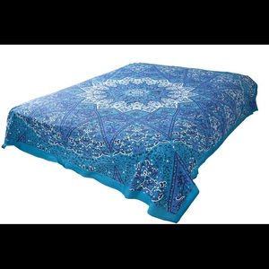 King Hippie White Star Mandala Tapestry Bohemian