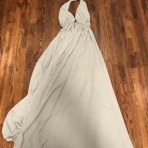 Maxi halter dress - silver sage crisp