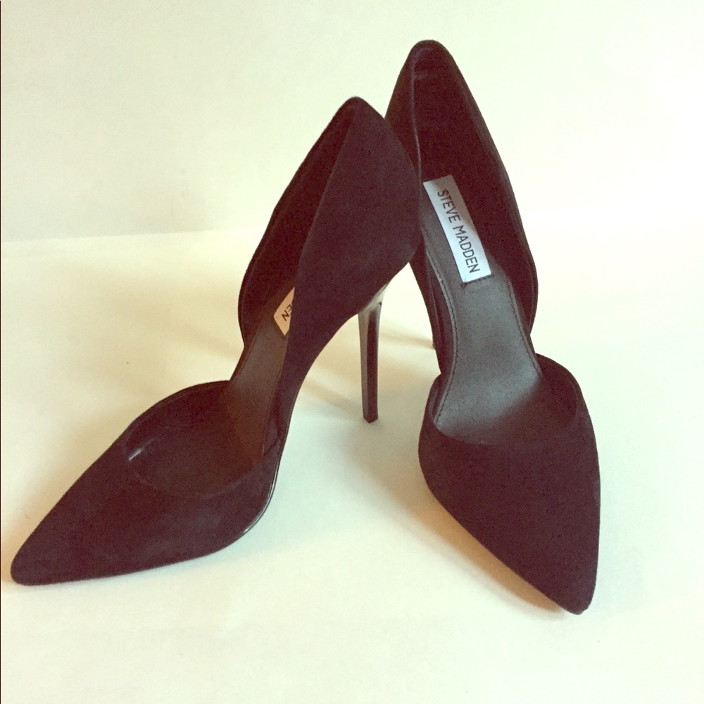 NEW Steve Madden Varcitty Suede heels! Black sz8.