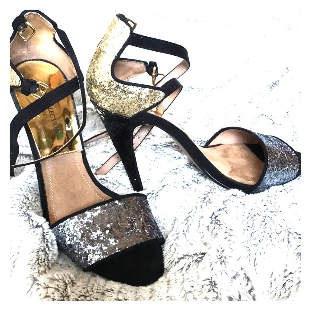 Zara glitter heel sandals