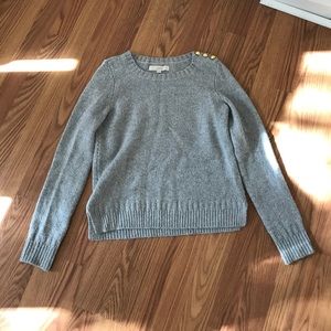 Loft HeatherGrey Button Sweater