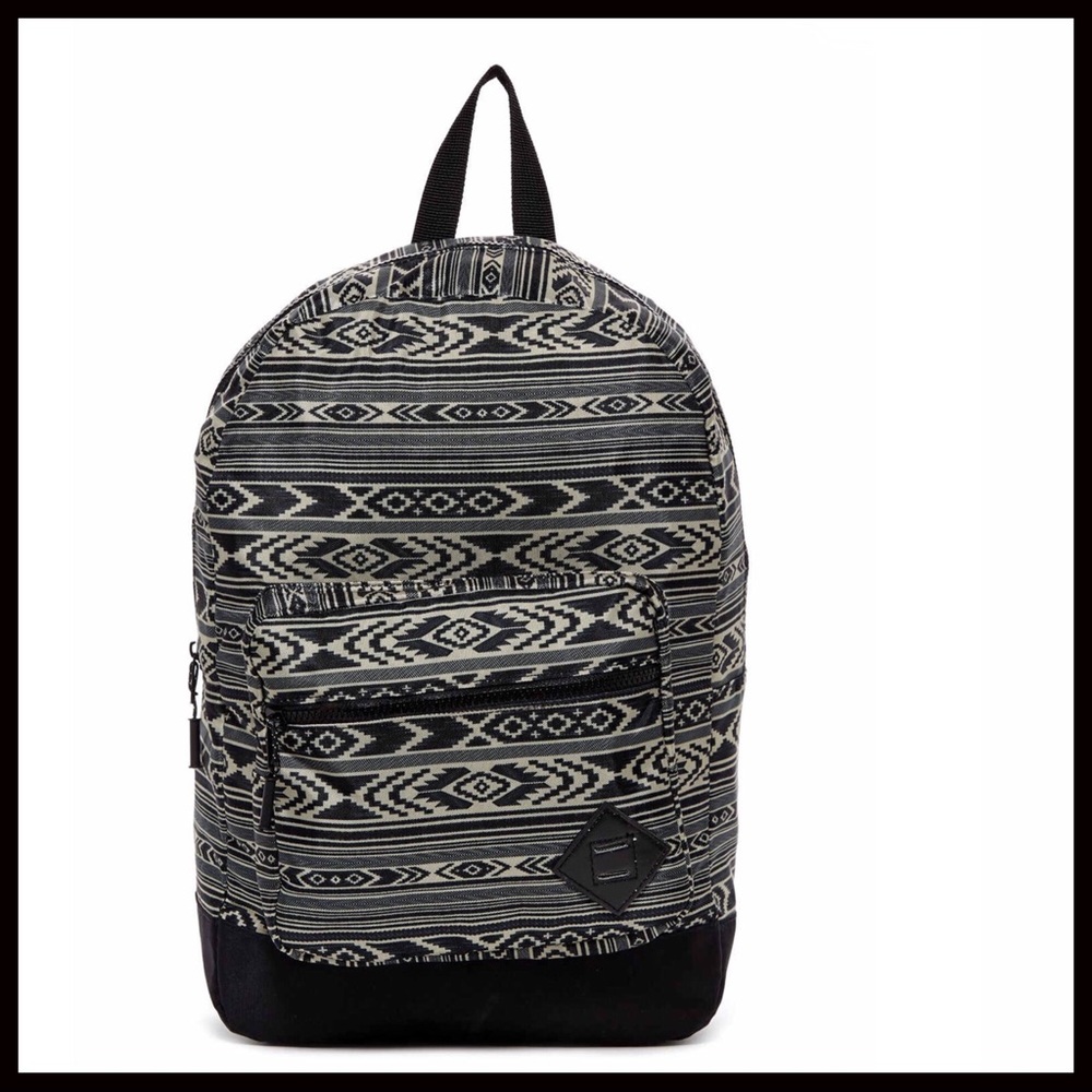 ❌SOLD❌STEVE MADDEN STYLISH BLACK PRINT BACKPACK - Picture 3 of 6