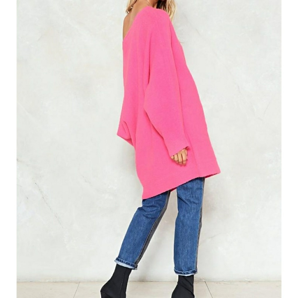 SALE! NWT NASTY GAL OFF SHOULDER SWEATER DRESS - Picture 4 of 6