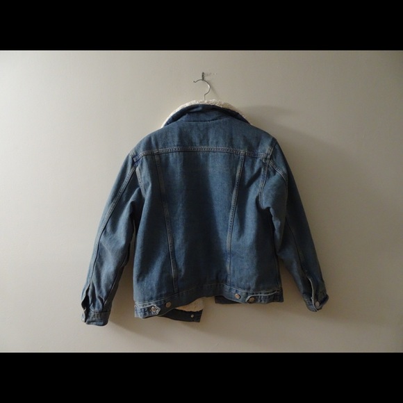 Topshop MOTO Borg Denim Jacket - Picture 4 of 5