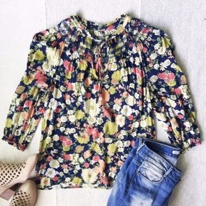 Anthropologie Odille Floral Peasant Top