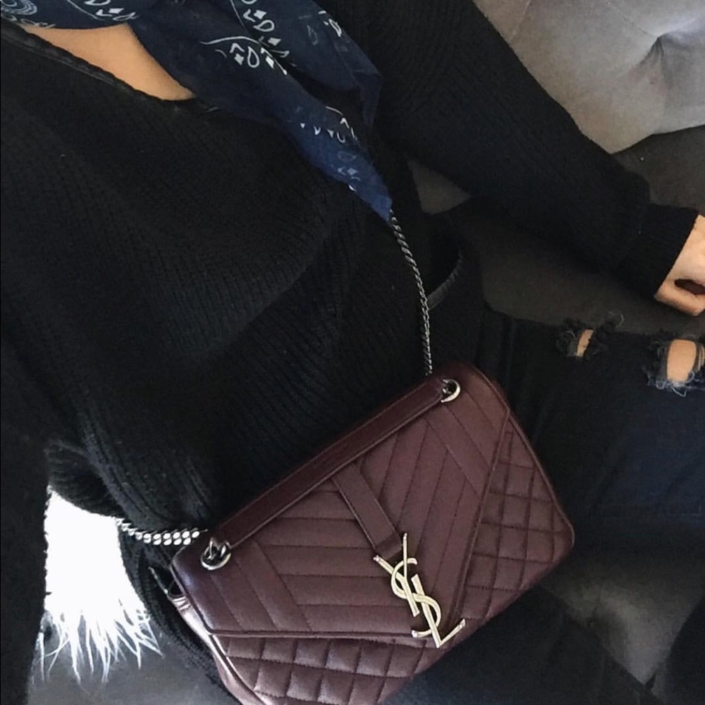 YSL Wine Red Crossbody Bag