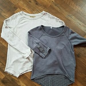 2 for 1 eyelet detail sweatshirts