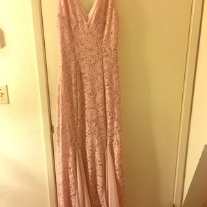 Rose Gold/Pink Sequined floor length gown