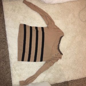 Tan and brown striped sweater