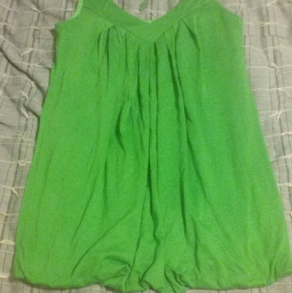 Green tank blouse