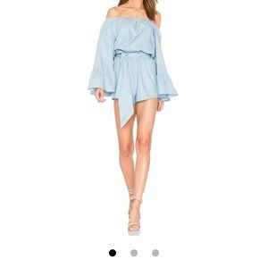 Lioness chambray long sleeve romper