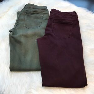 Bundle of 2 Maurice’s Skinny colored jeggings