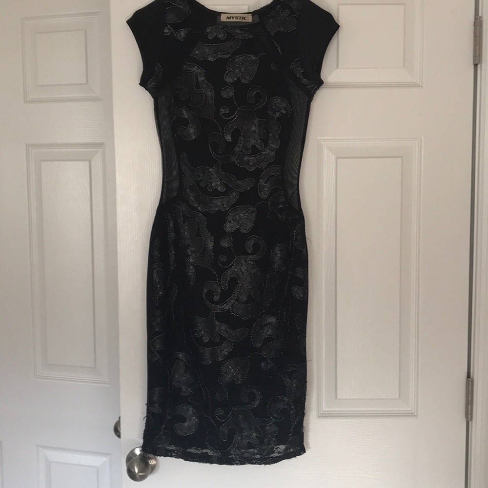Pretty Sequin Black Dress