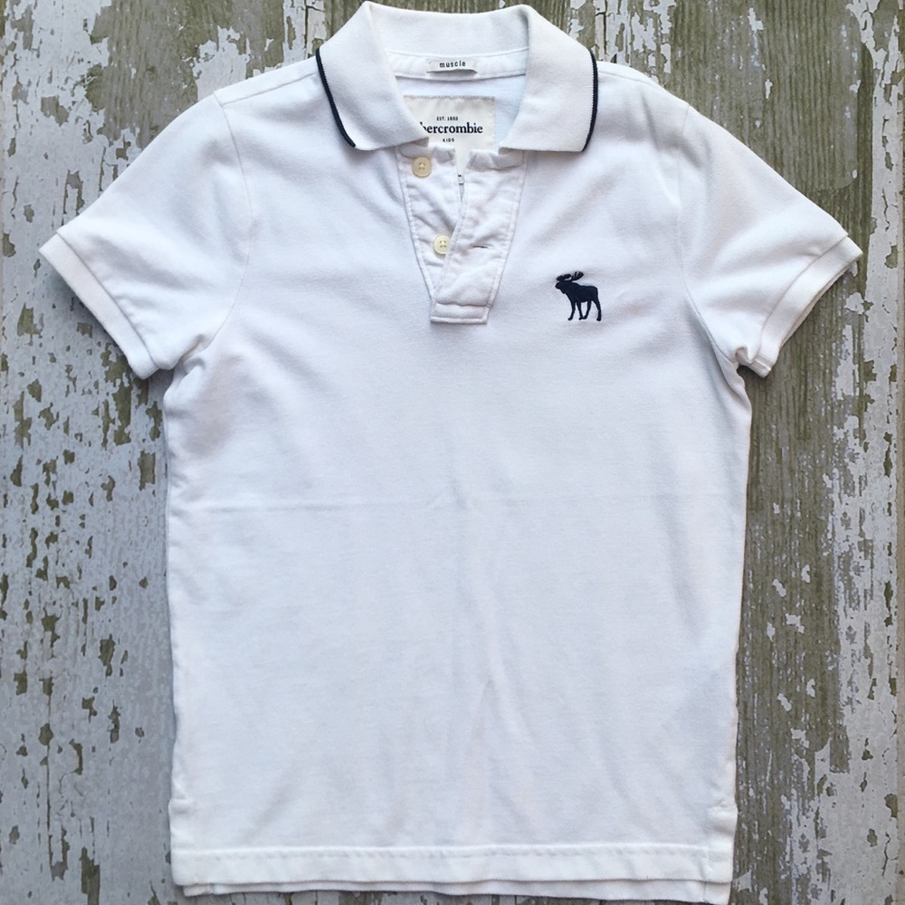 Abercrombie kids white polo shirt