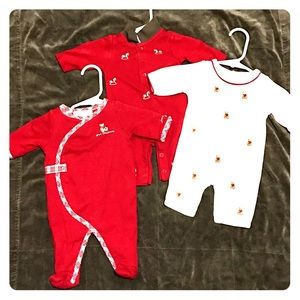 "3" Janie & Jack PREEMIE SIZE Holiday Rompers