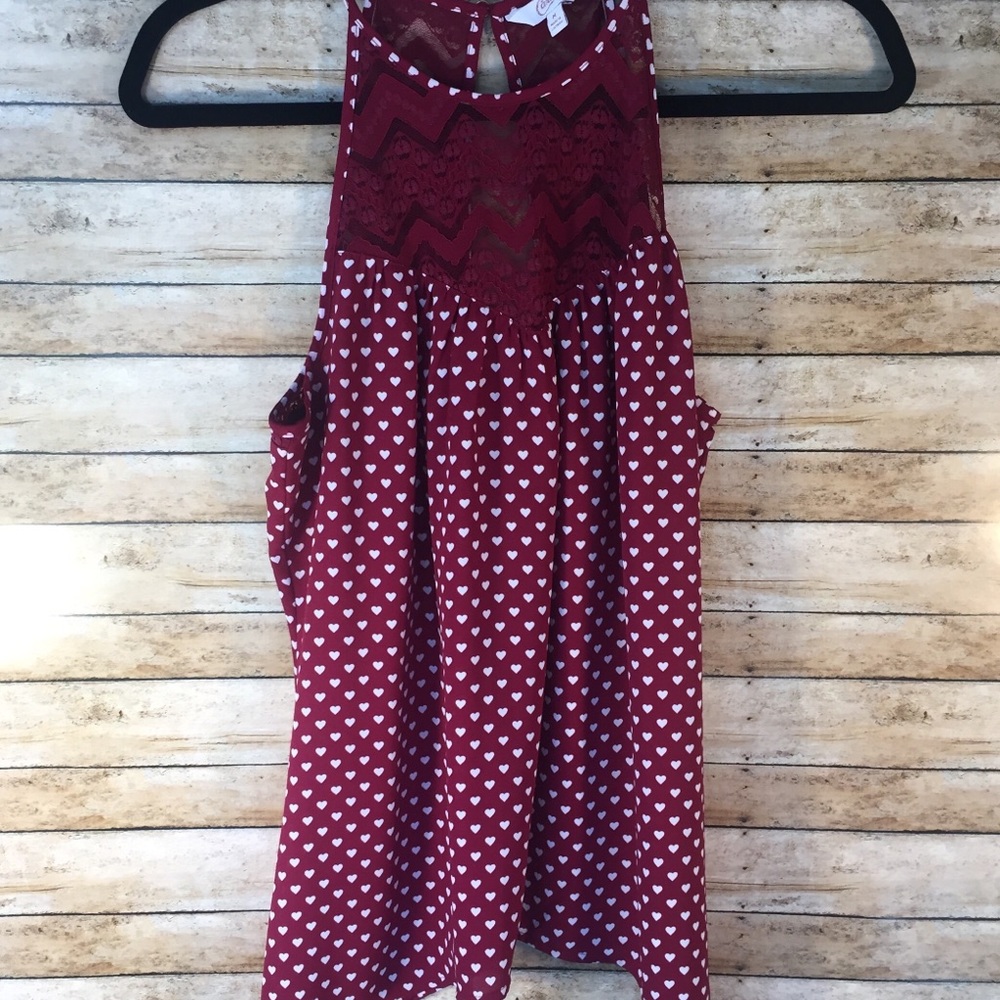 Gorgeous candies lace, heart flowy blouse