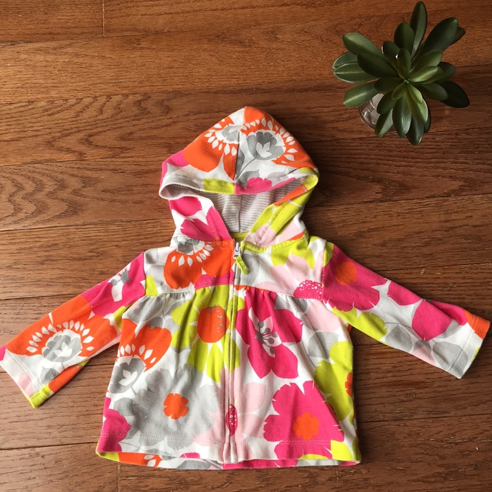 Bright Floral zip up hoodie