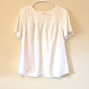 J.Crew Chevron Eyelet Top