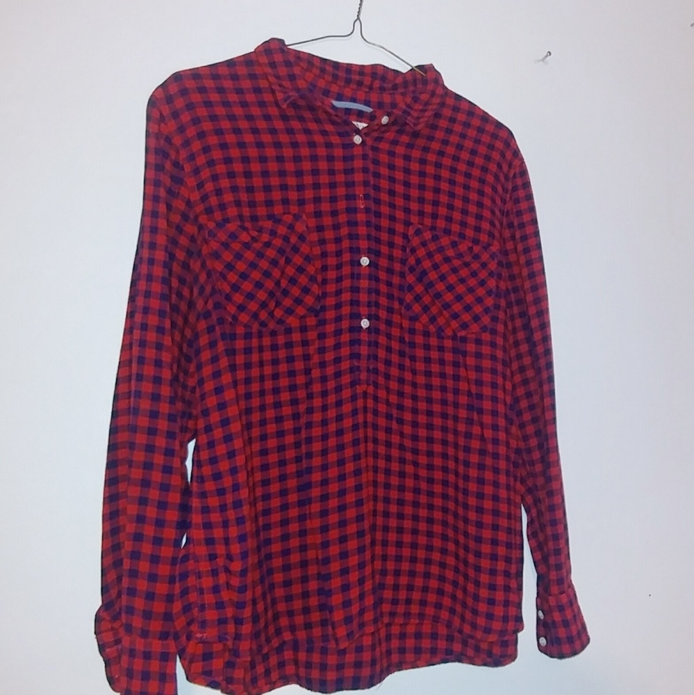 Merona button down pull over gingham shirt
