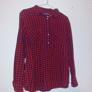 Merona button down pull over gingham shirt