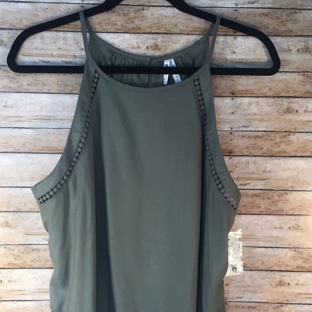 Stunning slinky military green blouse.