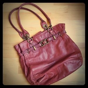 Dark Red Wilson leather shoulder bag/tote