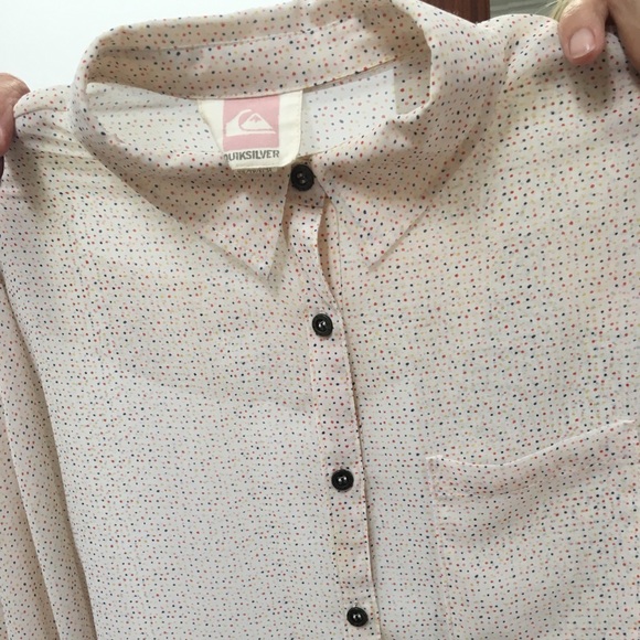 Women's quicksilver sheer button down blouse - Picture 2 of 3