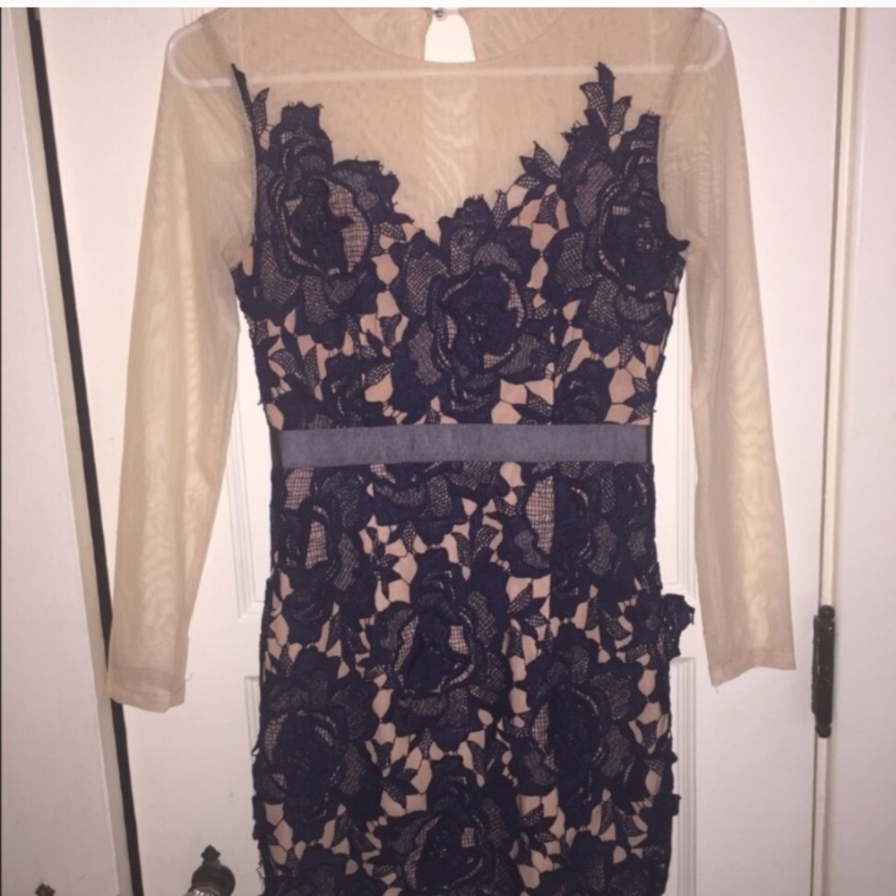 Akira Blue and Nude lace dress