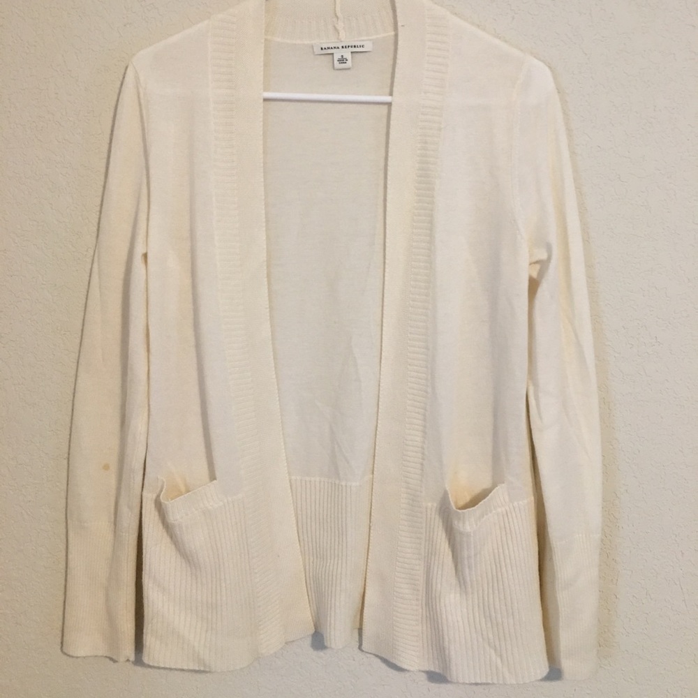 : Banana Republic : White / Cream Cardigan