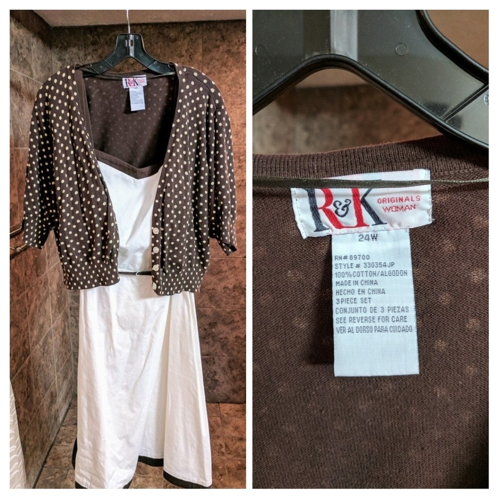 Polkadot dress with Cardigan