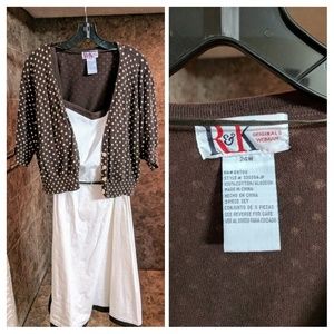 Polkadot dress with Cardigan