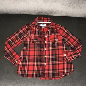 Girls plaid flannel button down shirt 4T