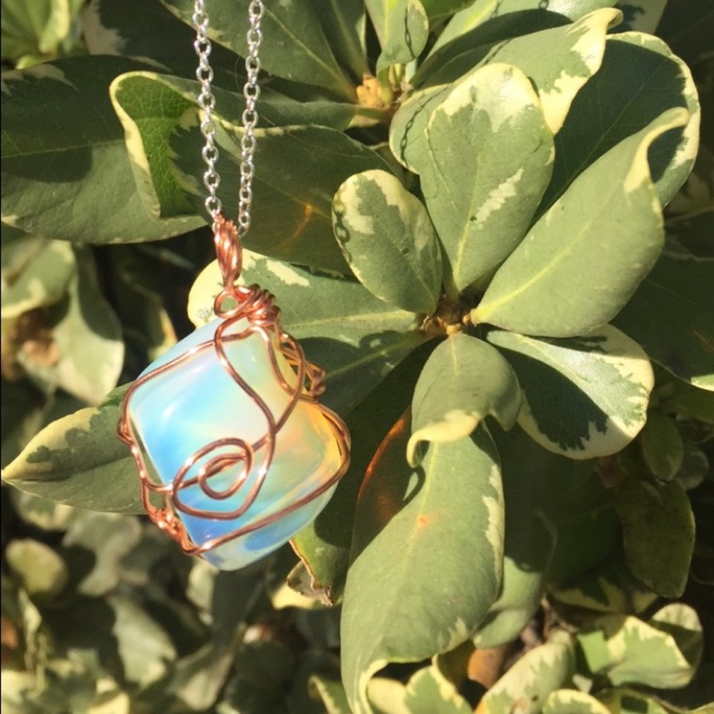 Opalite wire wrapped necklace