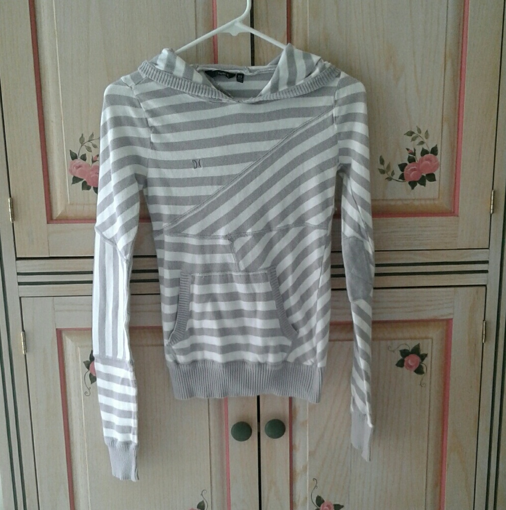 Hurley striped long sleeve sweater hoodie