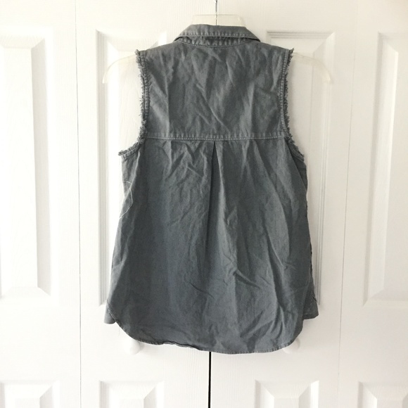 Womens Free People grey denim vest - Picture 4 of 6