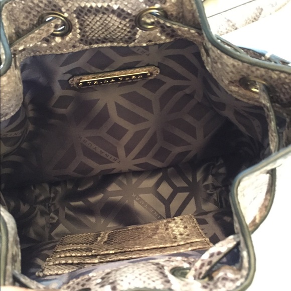 Trina Turk Bags Trina Turk Silver Python Bucket Crossbody Bag