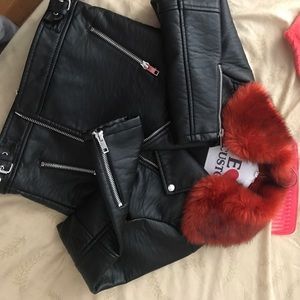 Real leather very heavy coat .