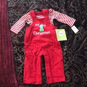 1st Christmas Newborn Overall Set