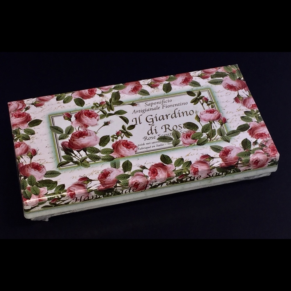 NEW BOX SAPONIFICIO ROSE SCENTED LUX SOAP 3 BARS