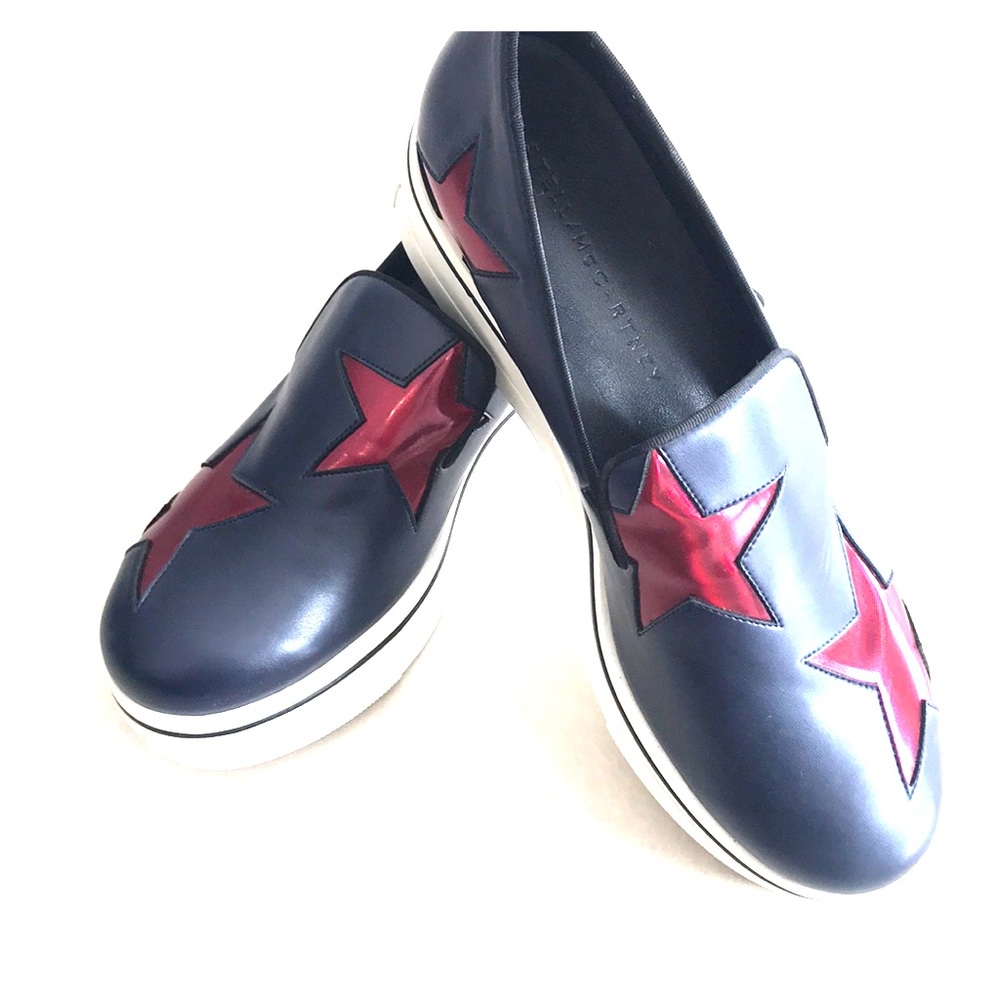 Stella McCartney Red and Blue Star Sneakers