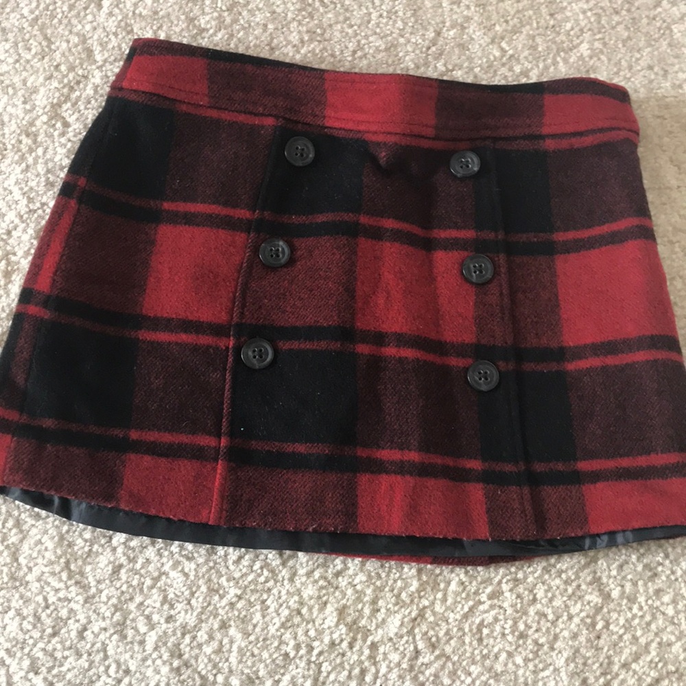 Gap Red & Black Plaid Skirt