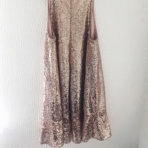Rose gold sequined cocktail Lauren Conrad Dress