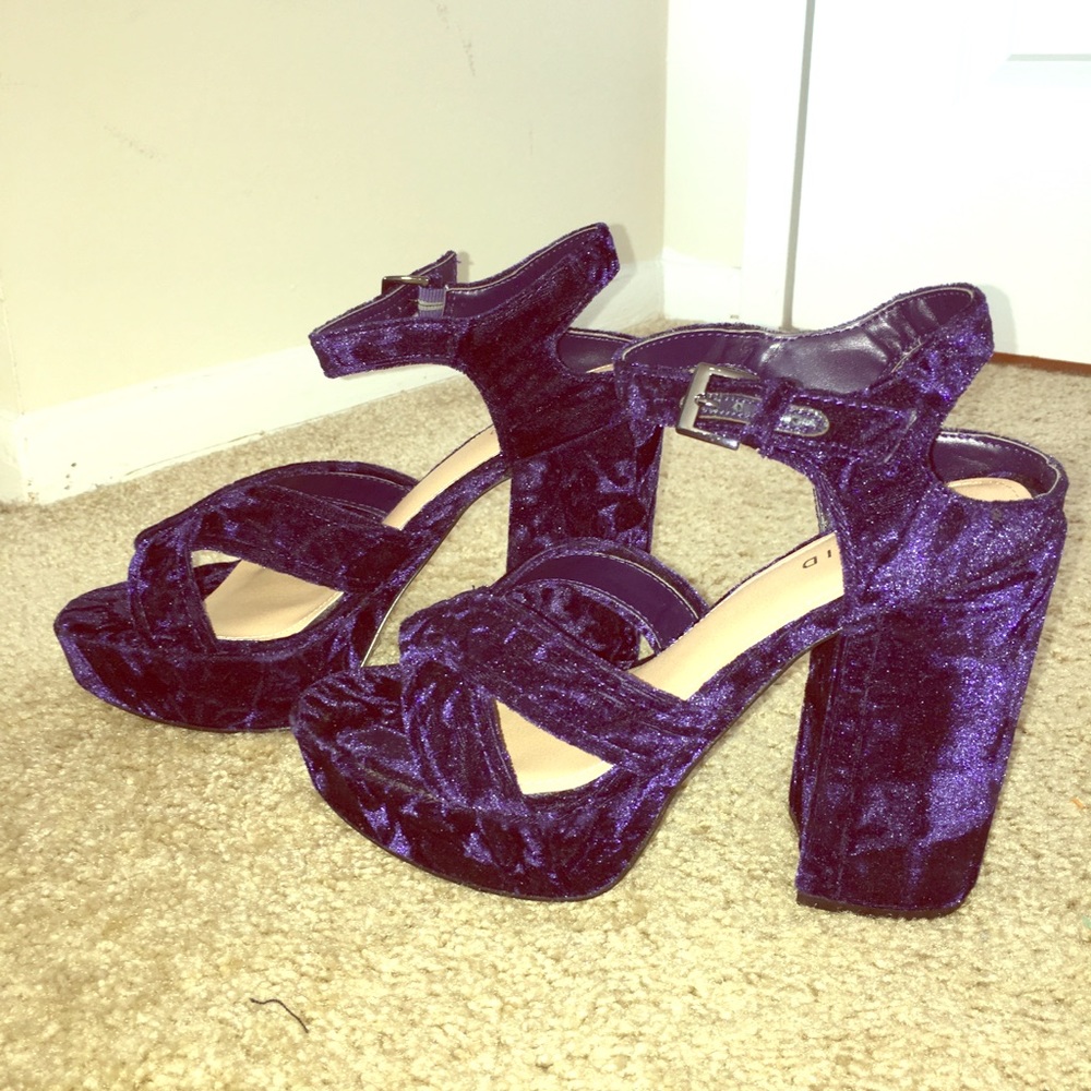 Velvet Platform Heels