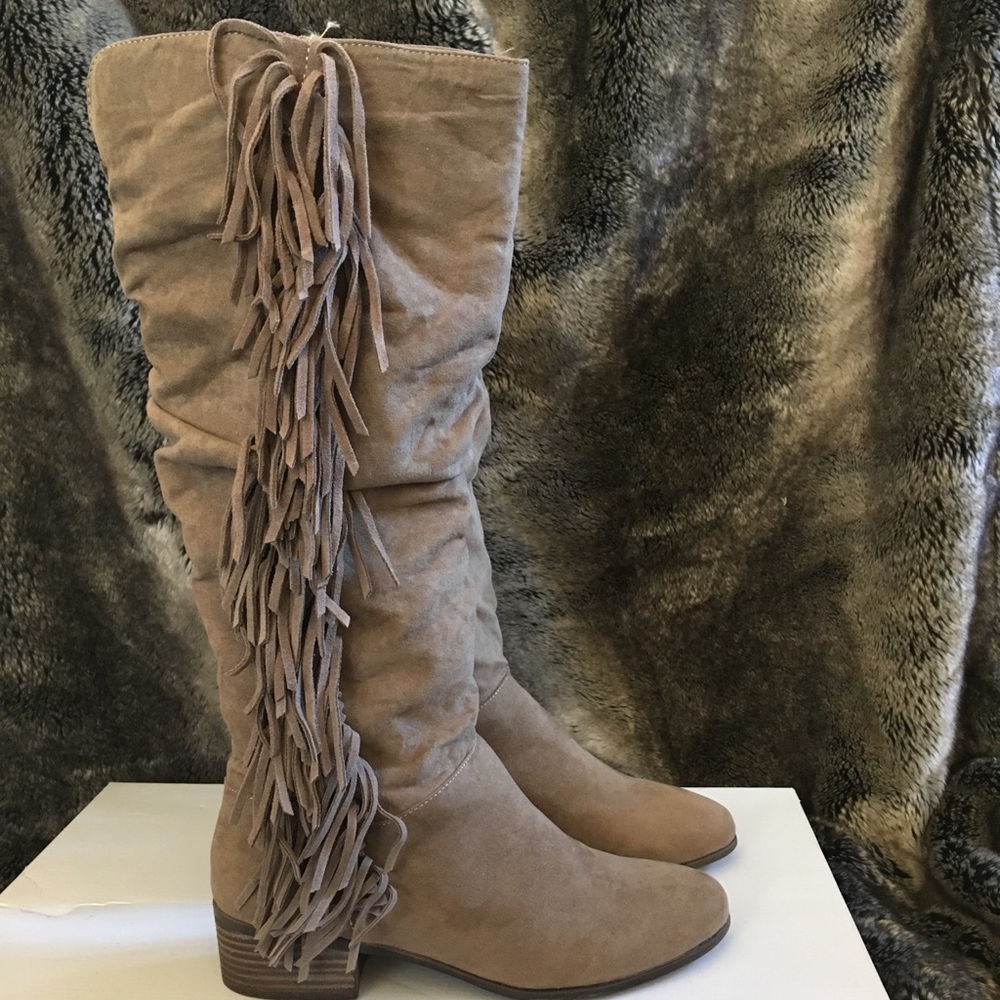 Madden Girl Pondo Taupe Synthetic Knee High Boot