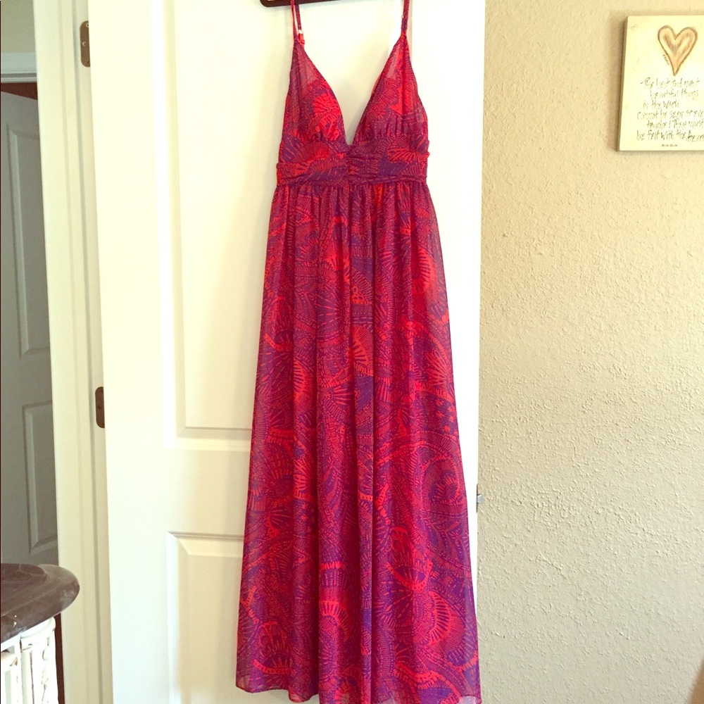 Moda International chiffon maxi dress.